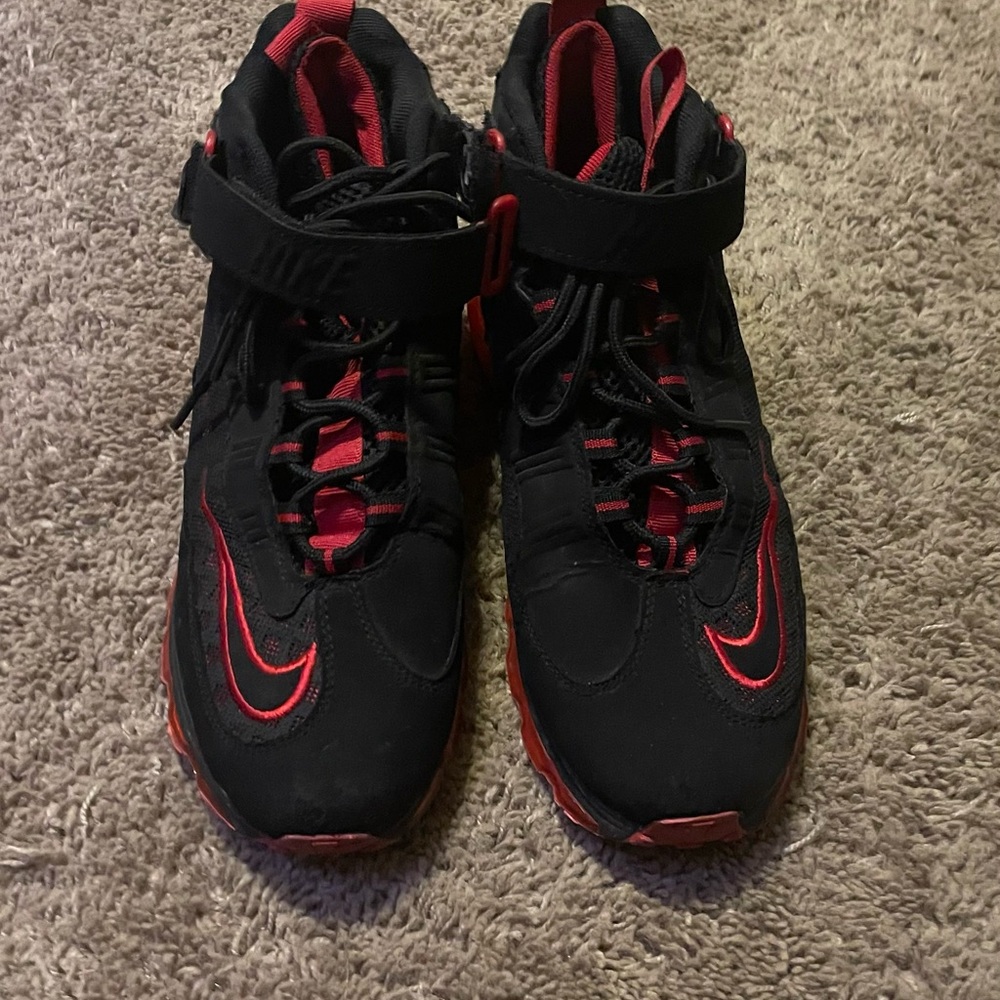 Nike Black and Red High-Top Sneakers